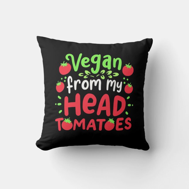 Almofada Vegan De Meus Tomates Cabeças (Frente)