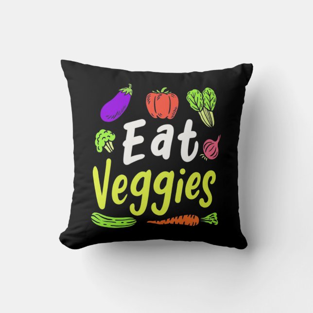 Almofada Vegetariana coma vegetais (Frente)