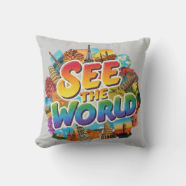 Almofada veja esse mundo.Travesseiro decorativo