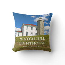 Veja o farol Hill, Travesseiro decorativo Rhode Is
