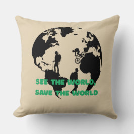 Almofada Veja o mundo salvando o mundo do ciclismo