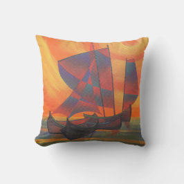 Almofada Velas Vermelhas no Sunset Cubist Lixo Abstrato