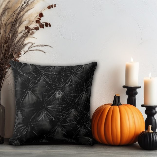 Almofada Veludo Acolchoado com Teia de Aranha (Criador carregado)