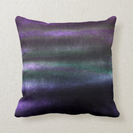 Almofada Velvet das Linhas de Grelha Verde Tropical Roxo-Ro