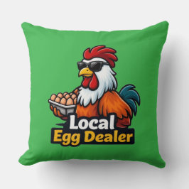 Almofada Vendedor de ovos local, gângster, galo.