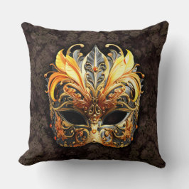 Almofada Venetian Masquerade Golden Mask