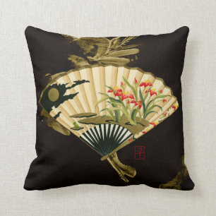 Almofada Ventilador oriental esmagado com Design Floral