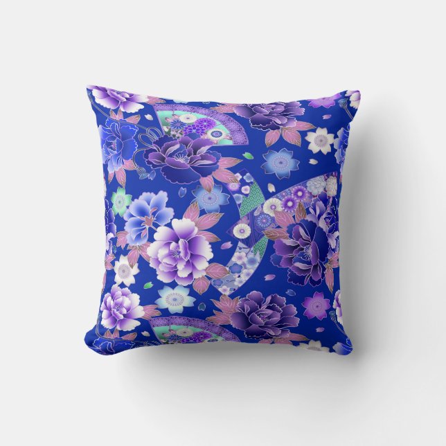 Almofada Ventiladores e Flores Japoneses (Frente)