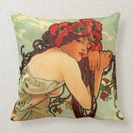 Almofada Verão por Alphonse Mucha