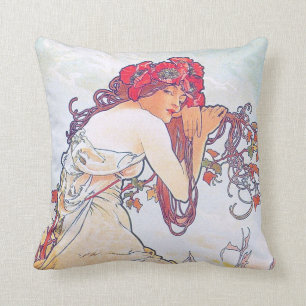 Almofada Verão (Quatro Assentos), Alphonse Mucha