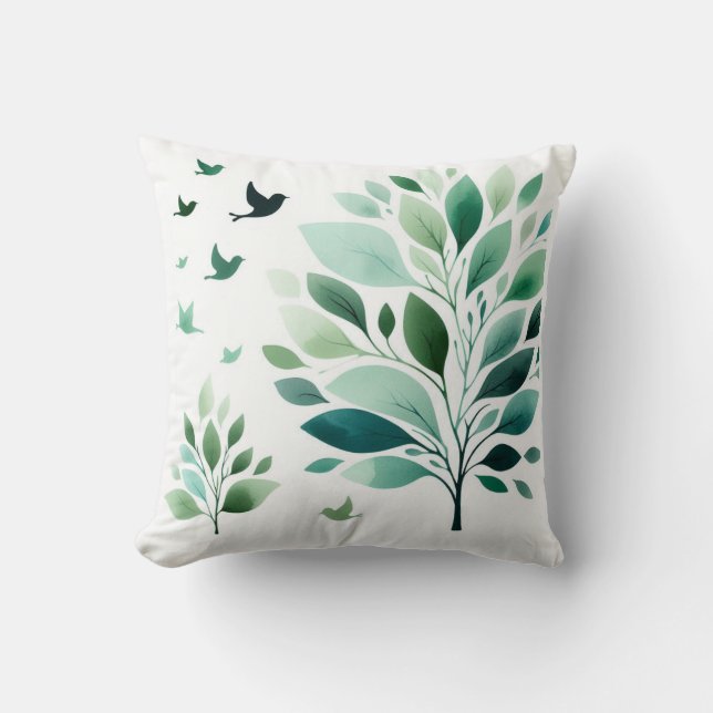 Almofada Verdant Whispers Chickadee (Frente)