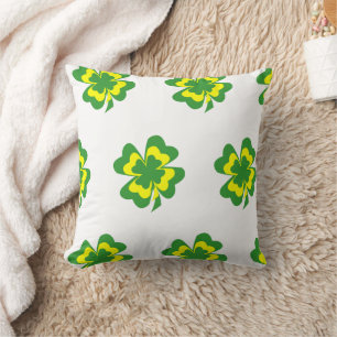 Almofada Verde Amarelo Quatro Folha