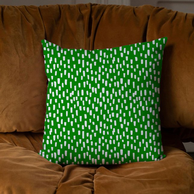 Almofada Verde Atentamente Brilhante (Green Dashingly Bright Throw Pillow)