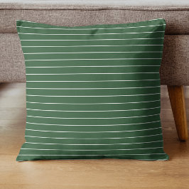 Almofada Verde Caçador e Branco fino horizontal