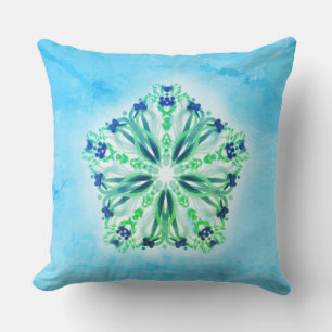 Almofada Verde de turquesa do *~* & mandala da estrela