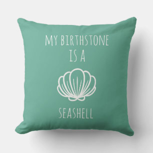 Almofada Verde e Branco Meu Birthstone é uma concha
