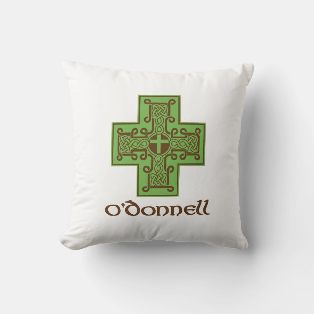 Almofada Verde e Brown do logotipo de O'Donnell (Frente)