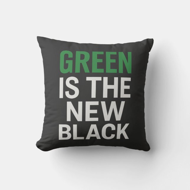 ALMOFADA VERDE É O NOVO PRETO (Frente)