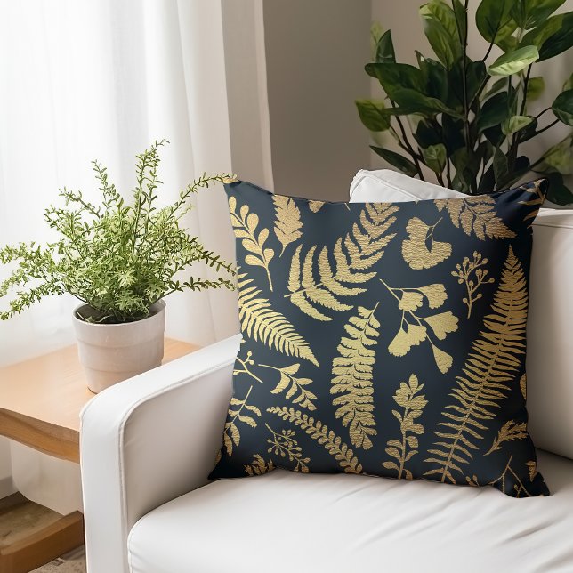 Almofada Verde Elegante moderno e Dourado Natal (Criador carregado)