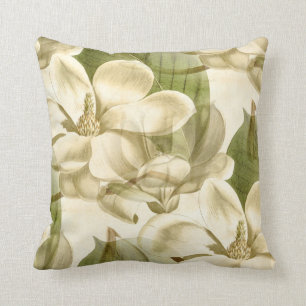 Almofada verde floral da magnólia