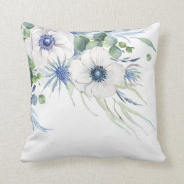 Almofada Verde Floral Dusty Azul Água Elegante