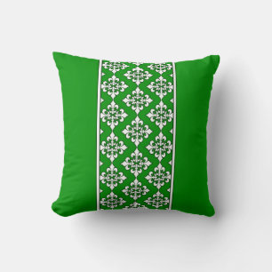 Almofada Verde Folha com Travesseiro Padrão Fleur de Lis