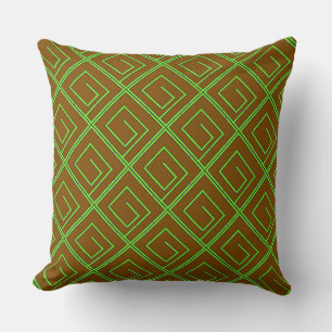 Almofada Verde Geo Marrom