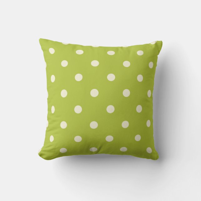 Almofada Verde limão com polkadots creme (Frente)