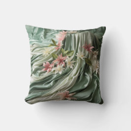 Almofada Verde, Névoa, Esfregões de Seda e Flores de Pinkis