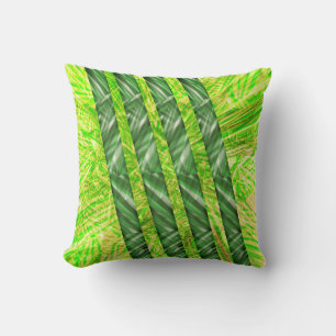 Almofada verde riscada, desenho de faixa ou fitas