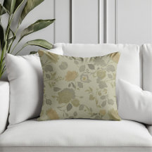 Verde Salvia Oliva Dourado Cinza Floral Moderna Ca