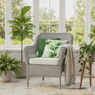 Almofada Verde Tropical Botânica Cobra de Água Folha