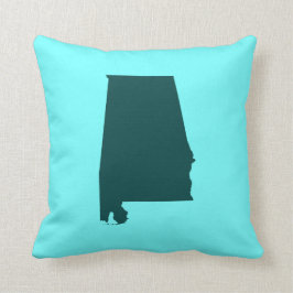 Almofada Verde Turquesa Forma do Alabama