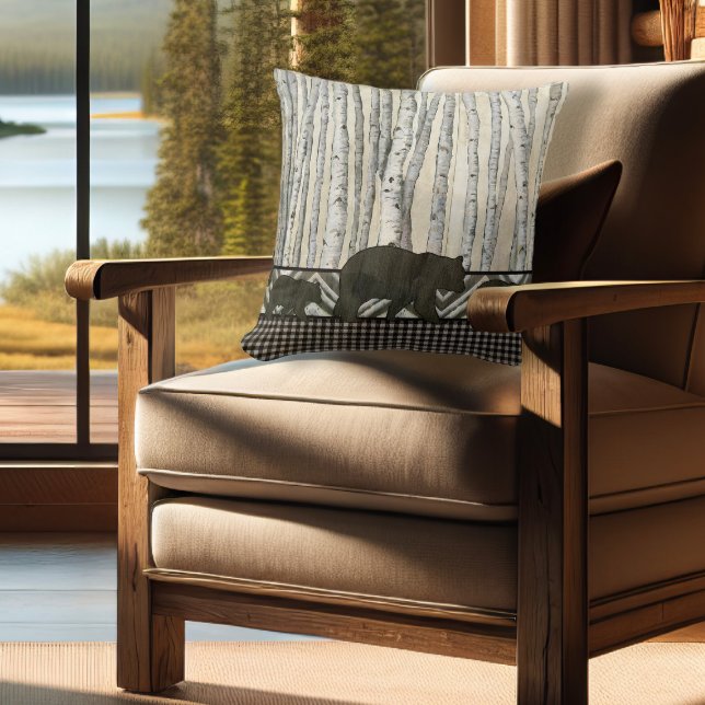 Almofada Verificação da xadrez do lenhador de Cub de urso (Criador carregado)