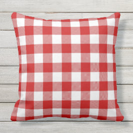 Almofada Verificação de Gingham Vermelho e Branco