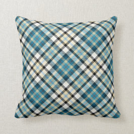 Almofada verificação do país travesseiro decorativo azul-do