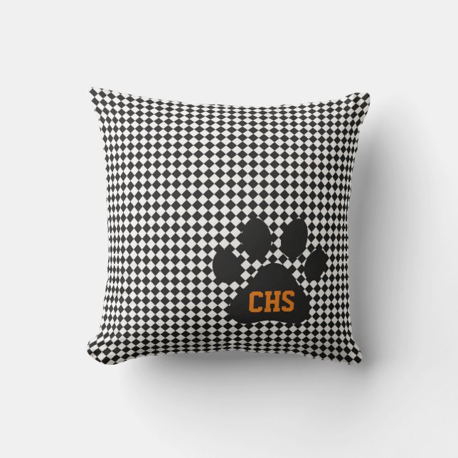 Almofada Verificar Cores Escolares de Iniciais de Impressão (Frente)