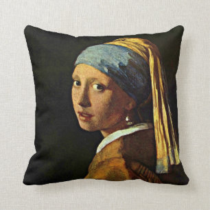 Almofada Vermeer: Rapariga com barulho de pérolas (2)