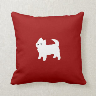 Almofada Vermelho branco do filhote de cachorro de Terrier