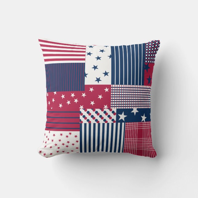 Almofada Vermelho, Branco e Azul (Frente)