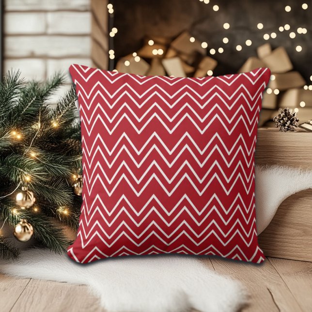 Almofada Vermelho Branco Festivo (Criador carregado)