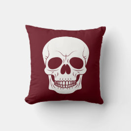 Almofada Vermelho Brilhante Com Casca Branca E Feliz Hallow