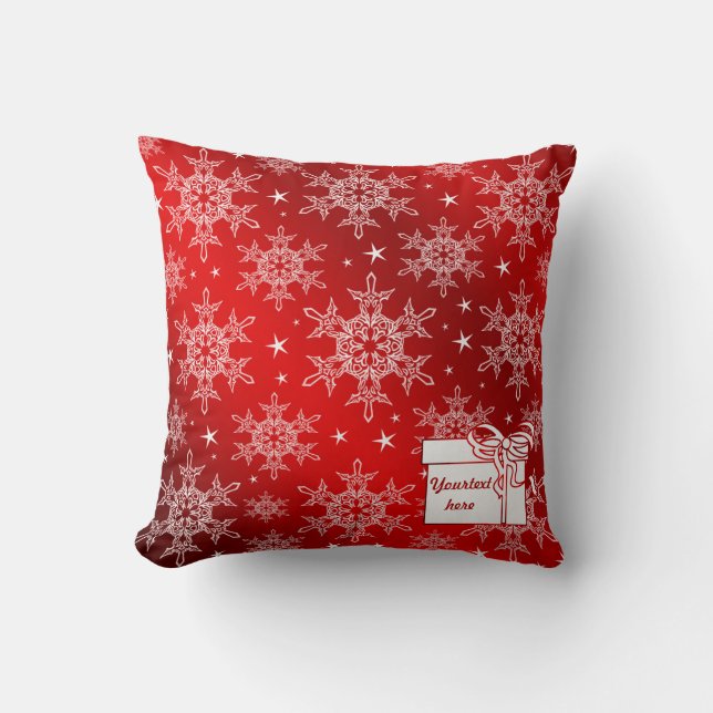 Almofada vermelho, brilhante, estrela, tecido, ornamento, m (Frente)