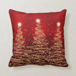 Almofada Vermelho de Árvores Estimulantes de Natal Elegante