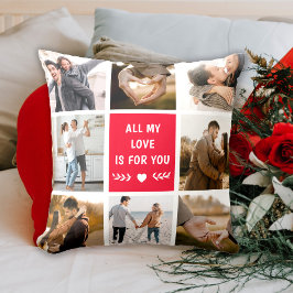 Almofada Vermelho de Colagem de Fotos do Love 8