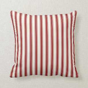 Almofada Vermelho de tiquetaque clássico e creme do teste