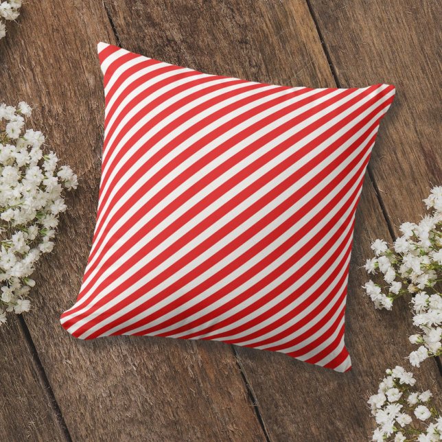 Almofada Vermelho e branco listrado (Criador carregado)