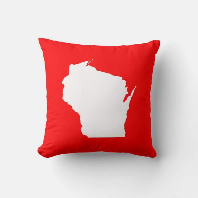 Almofada Vermelho e Branco Wisconsin (Frente)