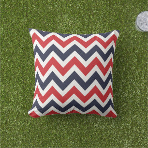 Almofada Vermelho e Marinho Chevron