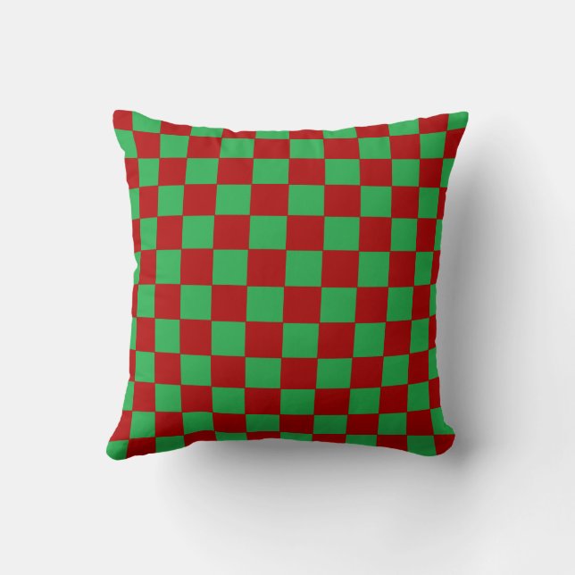 Almofada Vermelho e Verde verificados (Verso)